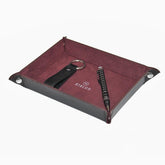 صينية ساعة كاميو باللون العنابي